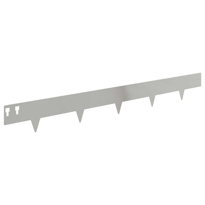 Lawn Edging 30 pcs 100 x 12 cm Steel Silver