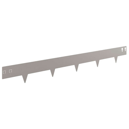 Lawn Edging 50 pcs 100 x 12 cm Steel Rusty