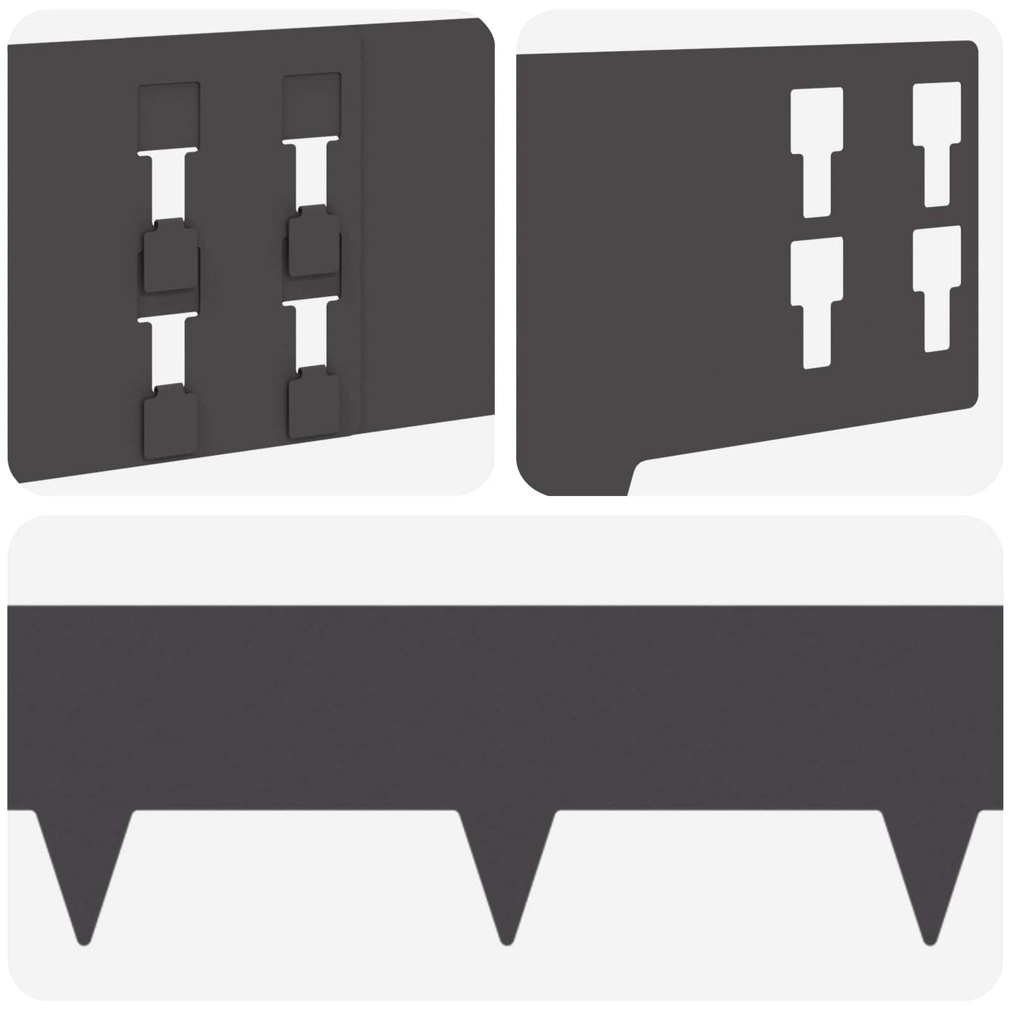Lawn Edging 20 pcs 100 x 15 cm Steel Black