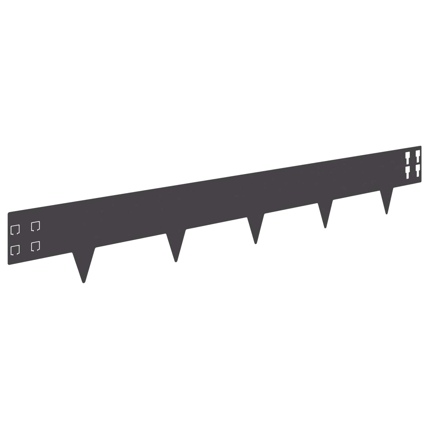Lawn Edging 30 pcs 100 x 15 cm Steel Black