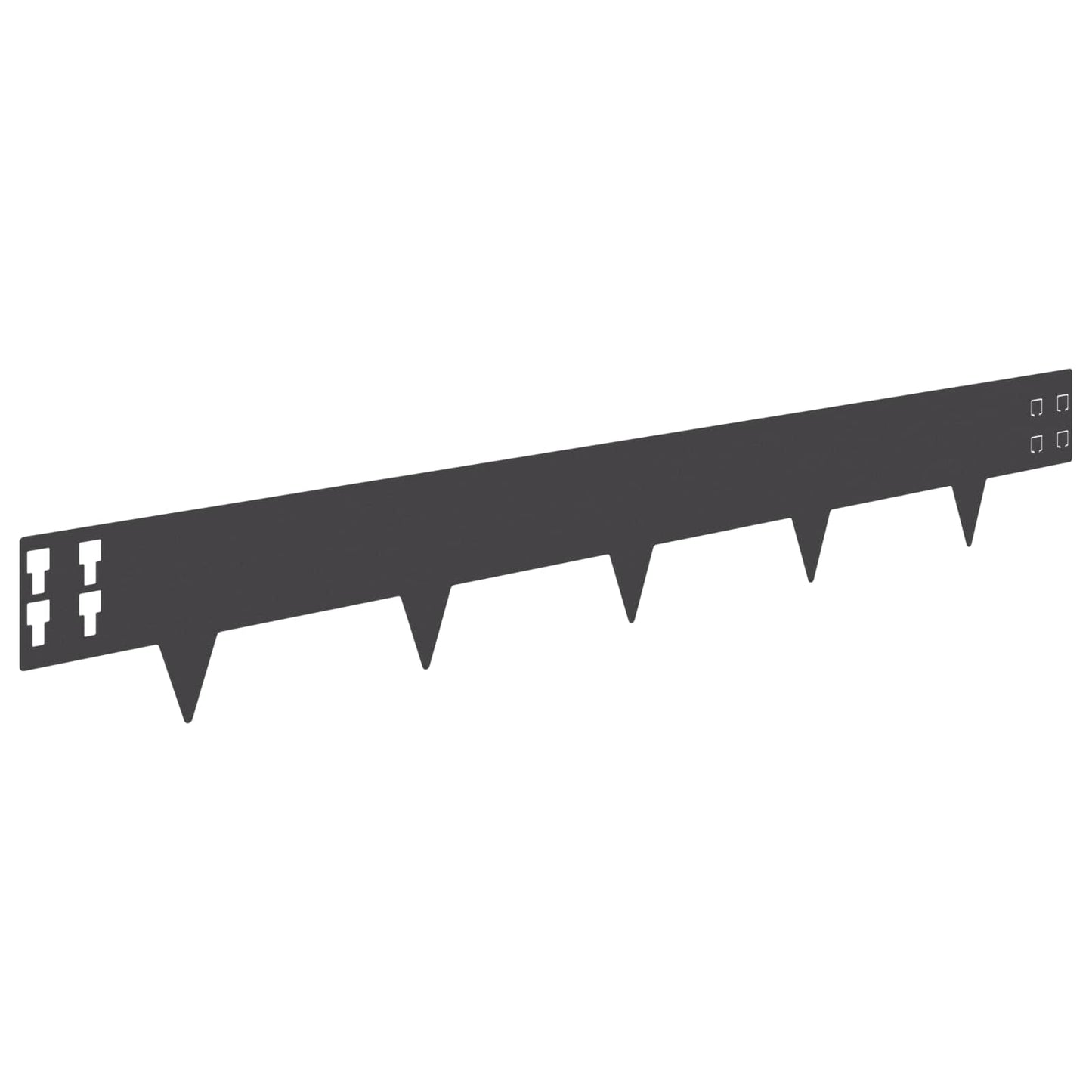 Lawn Edging 30 pcs 100 x 15 cm Steel Black