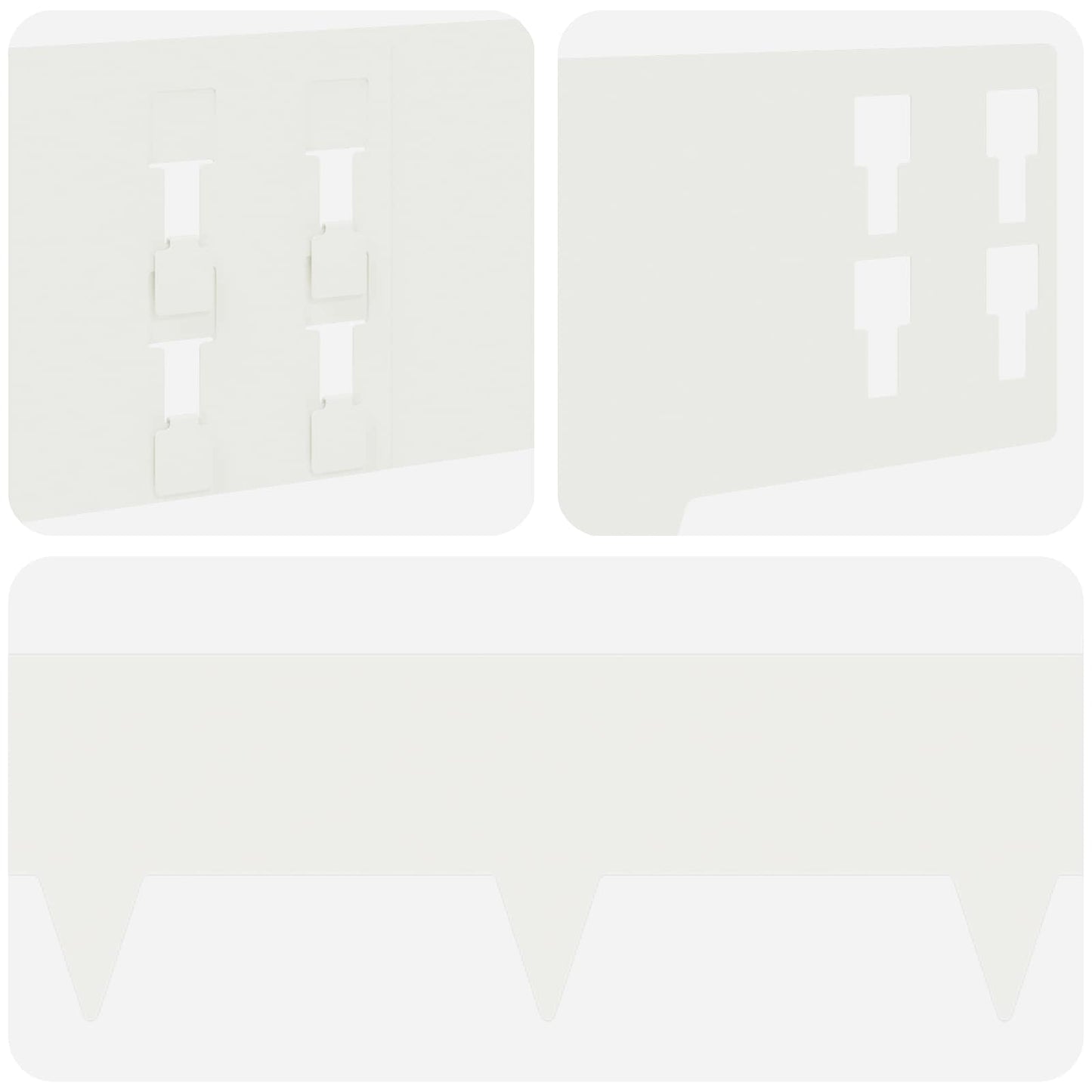 Lawn Edging 10 pcs 100 x 15 cm Steel White