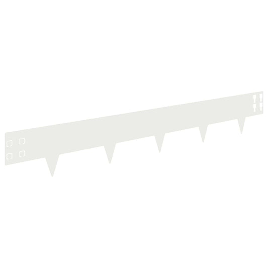 Lawn Edging 20 pcs 100 x 15 cm Steel White
