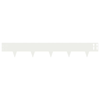 Lawn Edging 30 pcs 100 x 15 cm Steel White