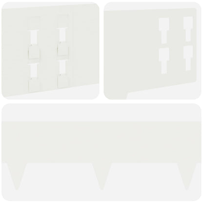 Lawn Edging 50 pcs 100 x 15 cm Steel White