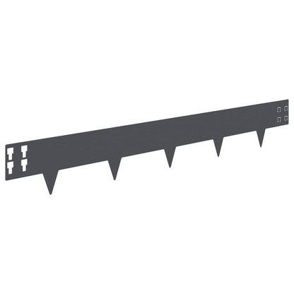 Lawn Edging 10 pcs 100 x 15 cm Steel Anthracite
