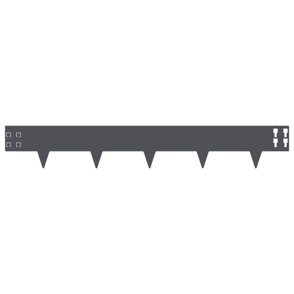 Lawn Edging 30 pcs 100 x 15 cm Steel Anthracite