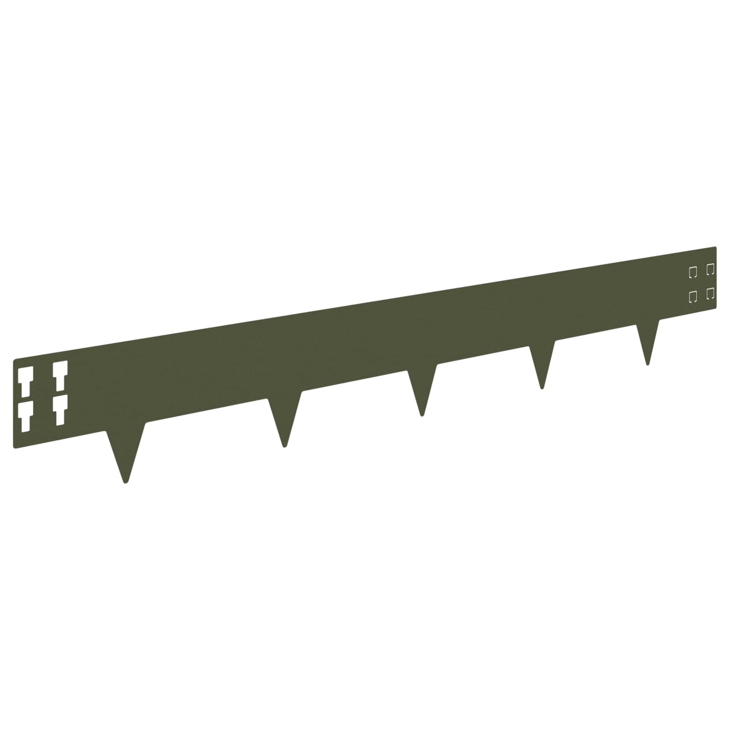 Lawn Edging 10 pcs 100 x 15 cm Steel Olive Green