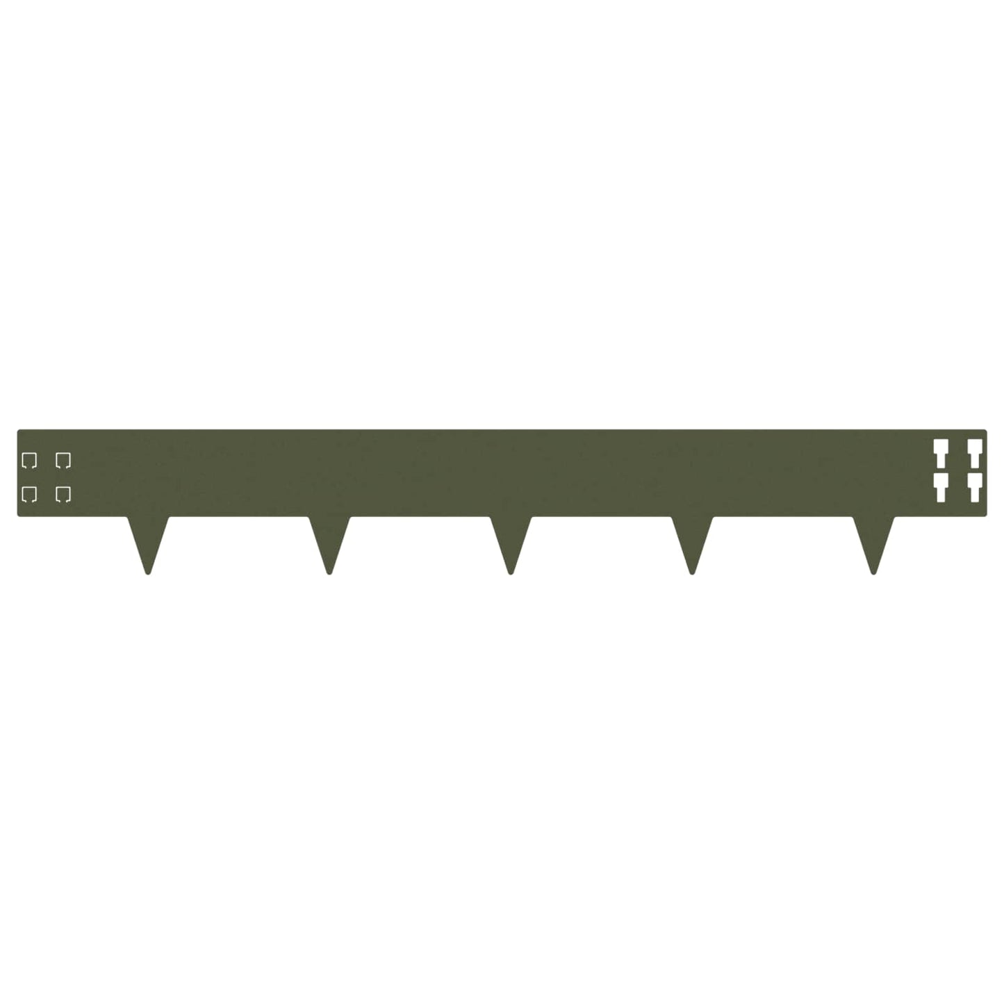 Lawn Edging 30 pcs 100 x 15 cm Steel Olive Green