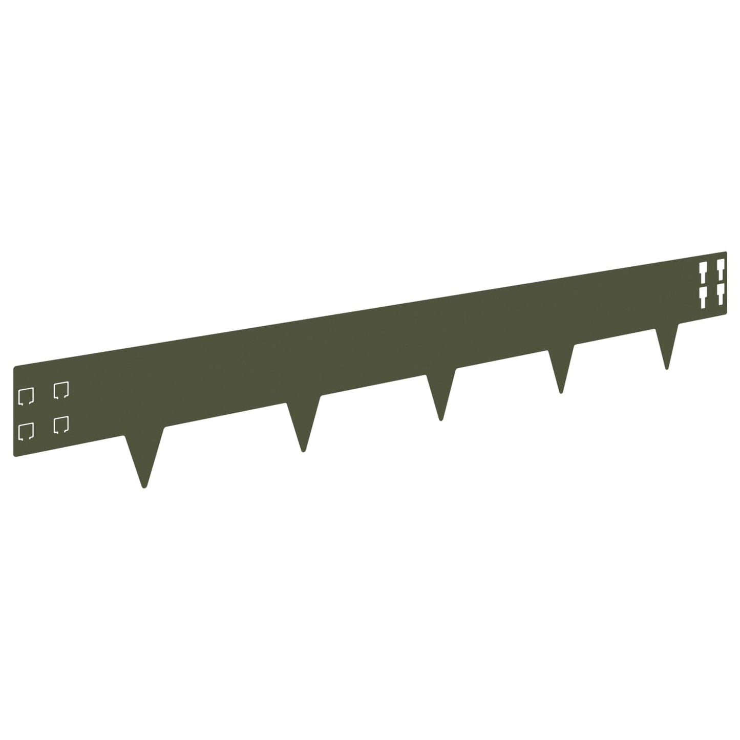 Lawn Edging 50 pcs 100 x 15 cm Steel Olive Green