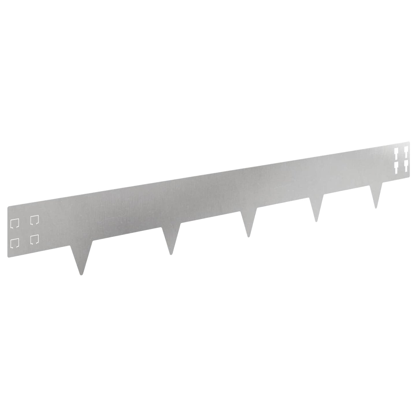Lawn Edging 10 pcs 100 x 15 cm Steel Silver