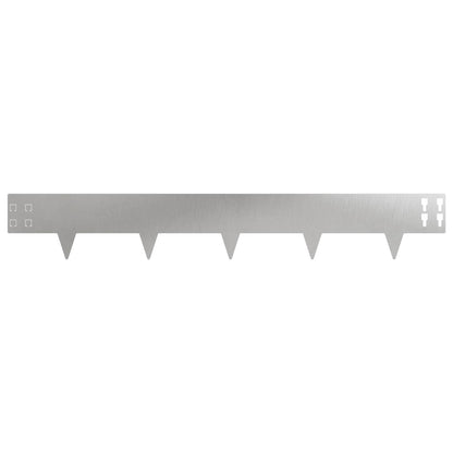 Lawn Edging 20 pcs 100 x 15 cm Steel Silver