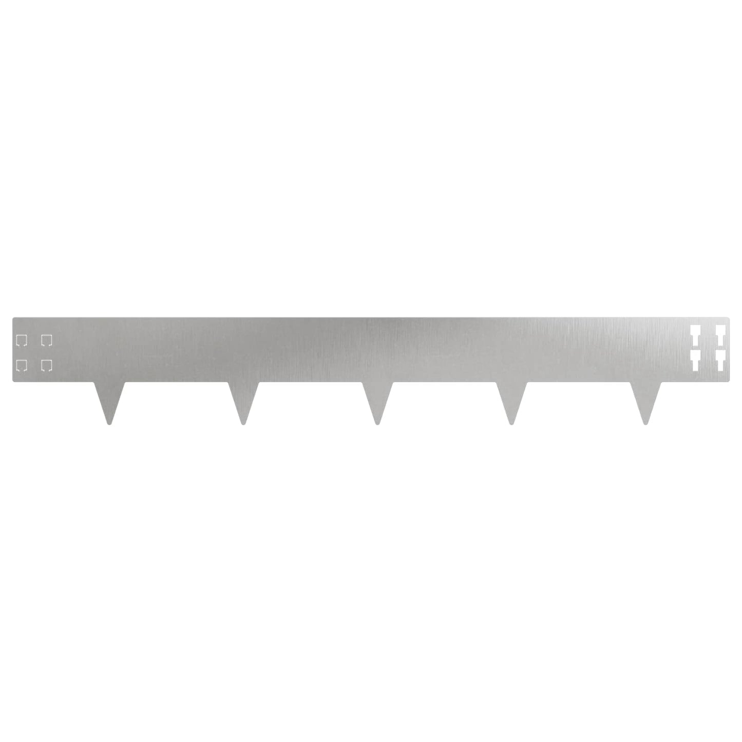 Lawn Edging 30 pcs 100 x 15 cm Steel Silver