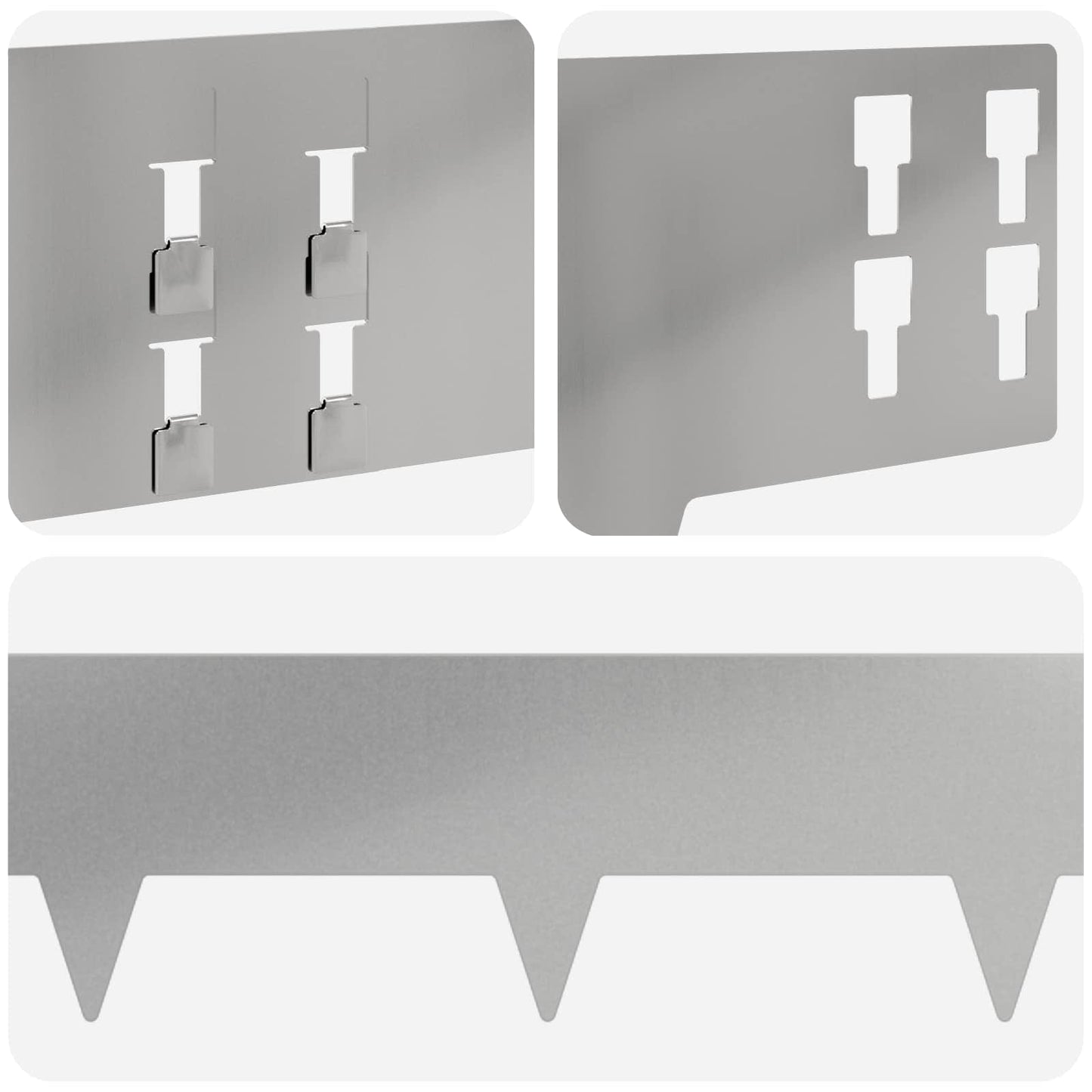 Lawn Edging 20 pcs 100 x 15 cm Steel Silver