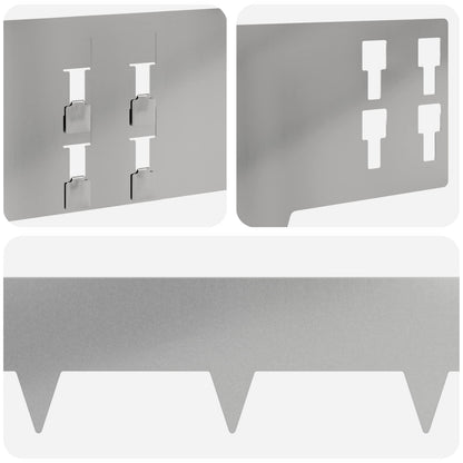 Lawn Edging 20 pcs 100 x 15 cm Steel Silver