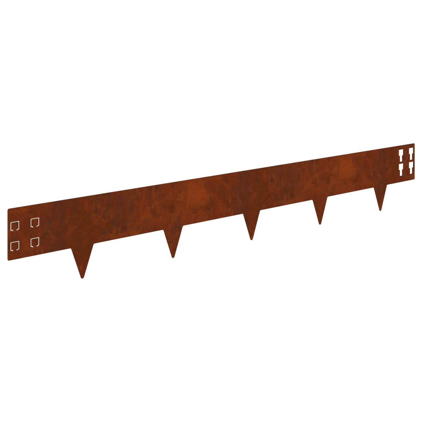 Lawn Edging 20 pcs 100 x 15 cm Steel Rusty