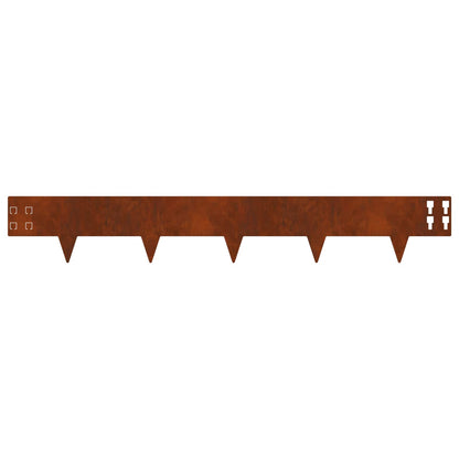 Lawn Edging 30 pcs 100 x 15 cm Steel Rusty