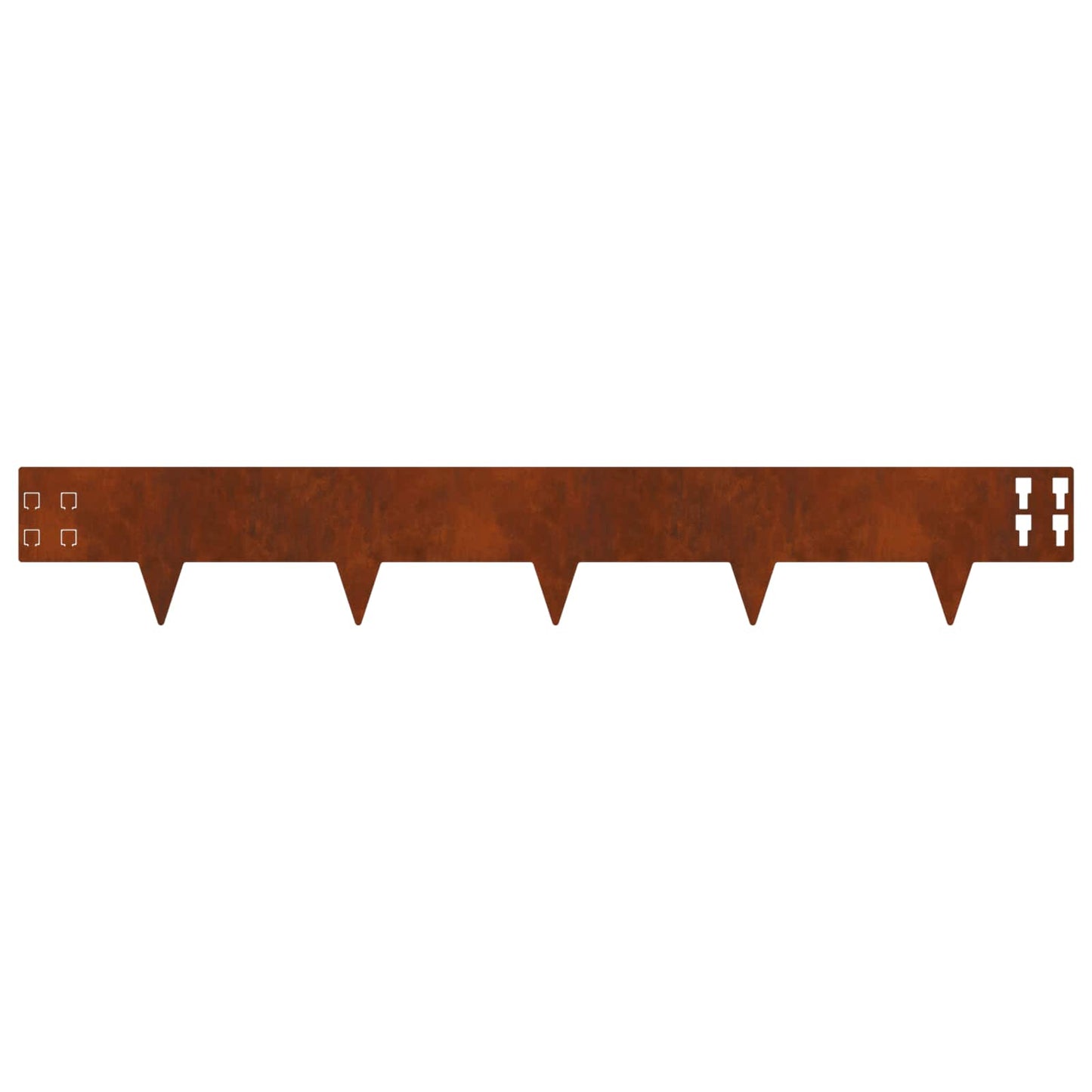 Lawn Edging 50 pcs 100 x 15 cm Steel Rusty