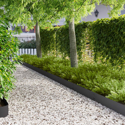 Lawn Edging 10 pcs 100 x 20 cm Steel Black