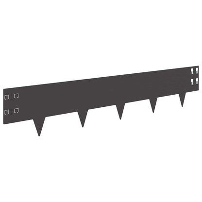 Lawn Edging 30 pcs 100 x 20 cm Steel Black