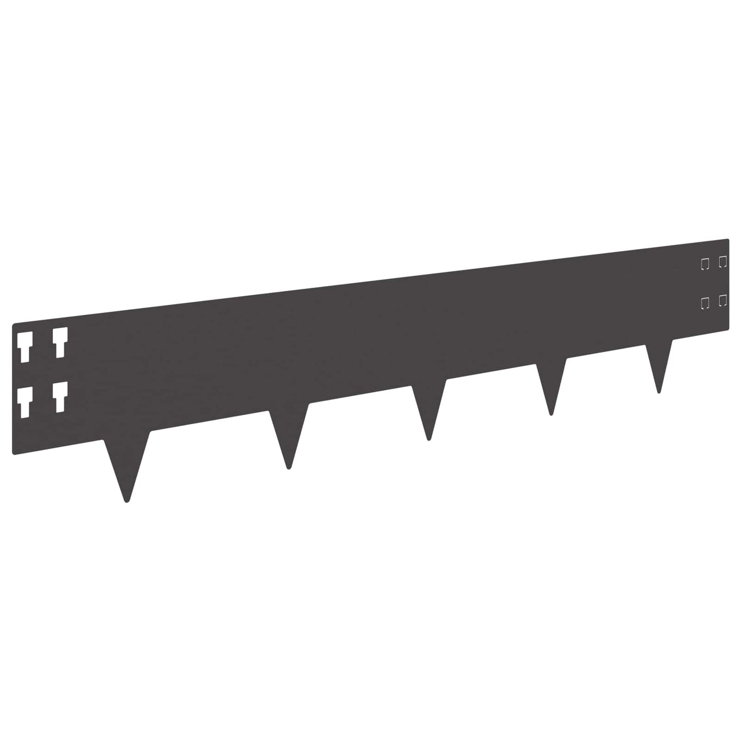 Lawn Edging 50 pcs 100 x 20 cm Steel Black