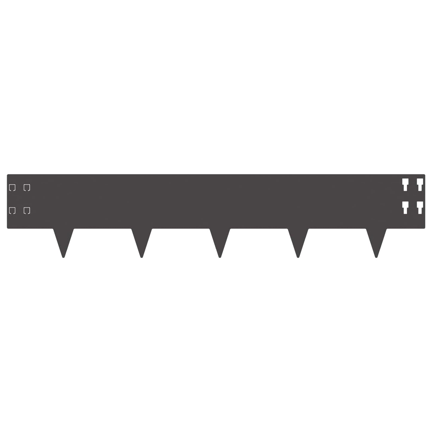 Lawn Edging 50 pcs 100 x 20 cm Steel Black