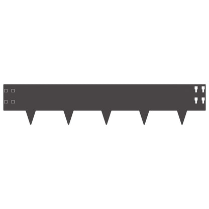 Lawn Edging 50 pcs 100 x 20 cm Steel Black