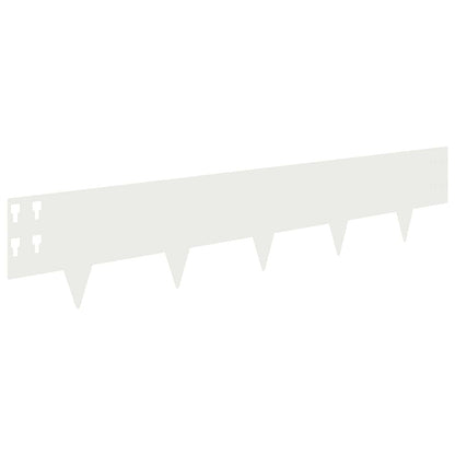 Lawn Edging 10 pcs 100 x 20 cm Steel White