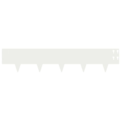 Lawn Edging 10 pcs 100 x 20 cm Steel White