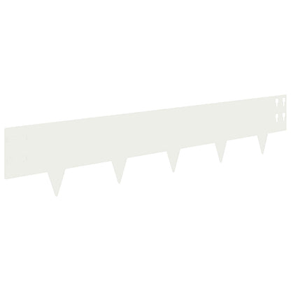 Lawn Edging 30 pcs 100 x 20 cm Steel White