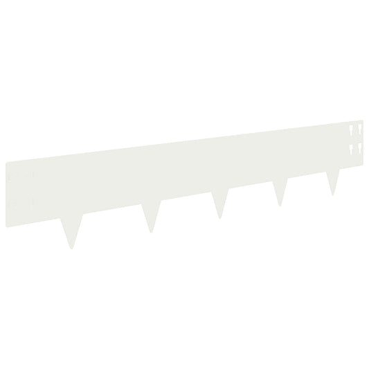 Lawn Edging 30 pcs 100 x 20 cm Steel White