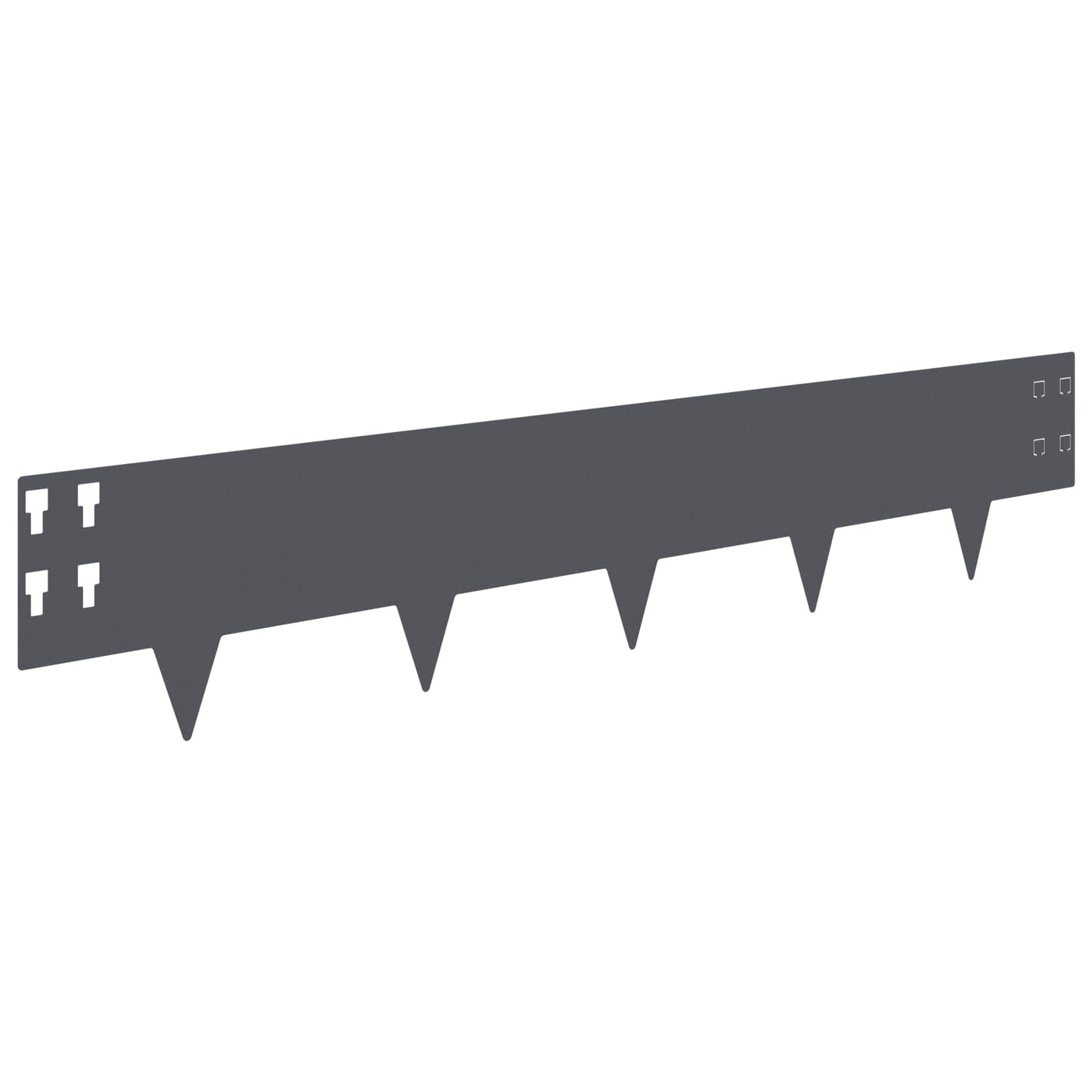 Lawn Edging 10 pcs 100 x 20 cm Steel Anthracite