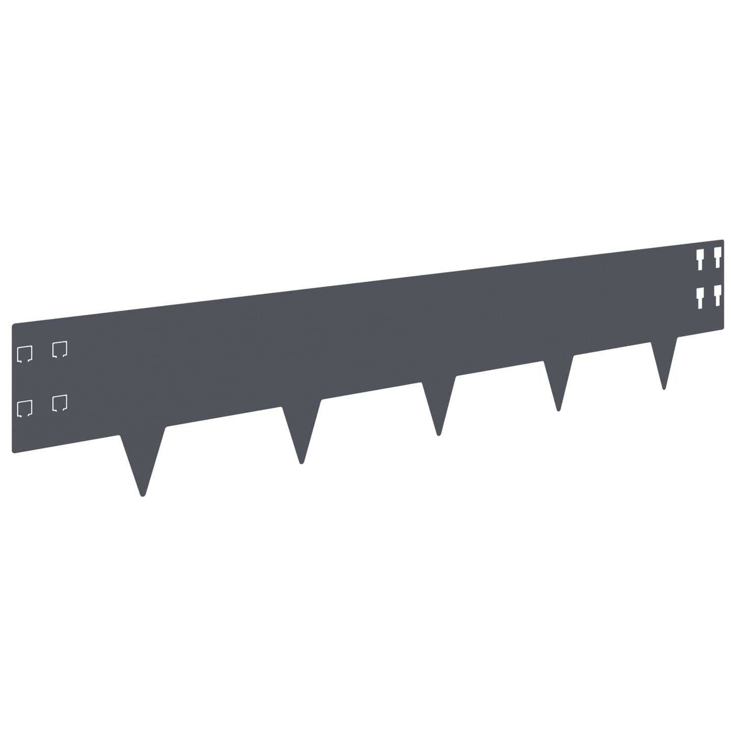 Lawn Edging 30 pcs 100 x 20 cm Steel Anthracite