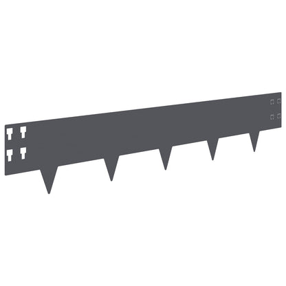 Lawn Edging 50 pcs 100 x 20 cm Steel Anthracite