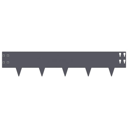 Lawn Edging 50 pcs 100 x 20 cm Steel Anthracite