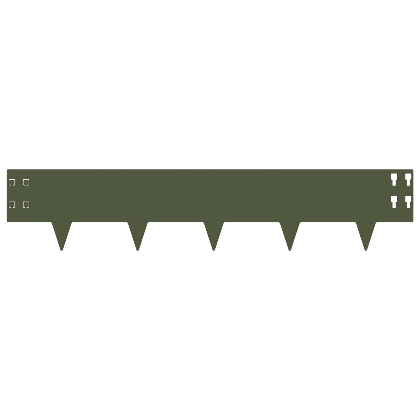 Lawn Edging 10 pcs 100 x 20 cm Steel Olive Green