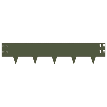 Lawn Edging 10 pcs 100 x 20 cm Steel Olive Green