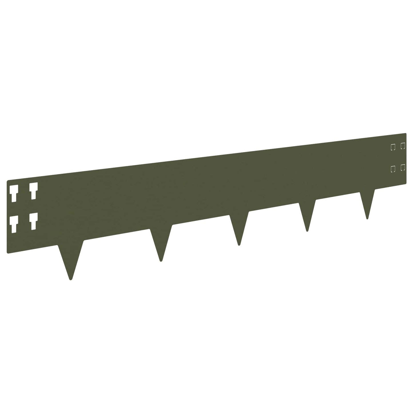 Lawn Edging 20 pcs 100 x 20 cm Steel Olive Green