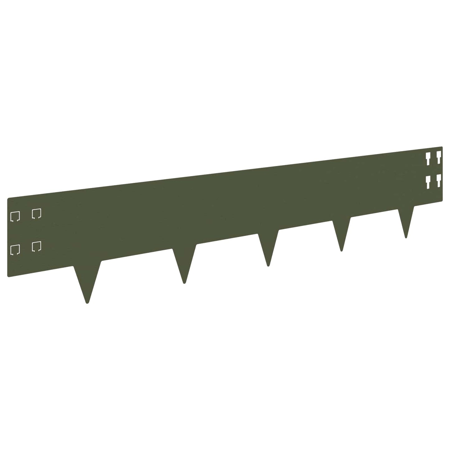Lawn Edging 50 pcs 100 x 20 cm Steel Olive Green