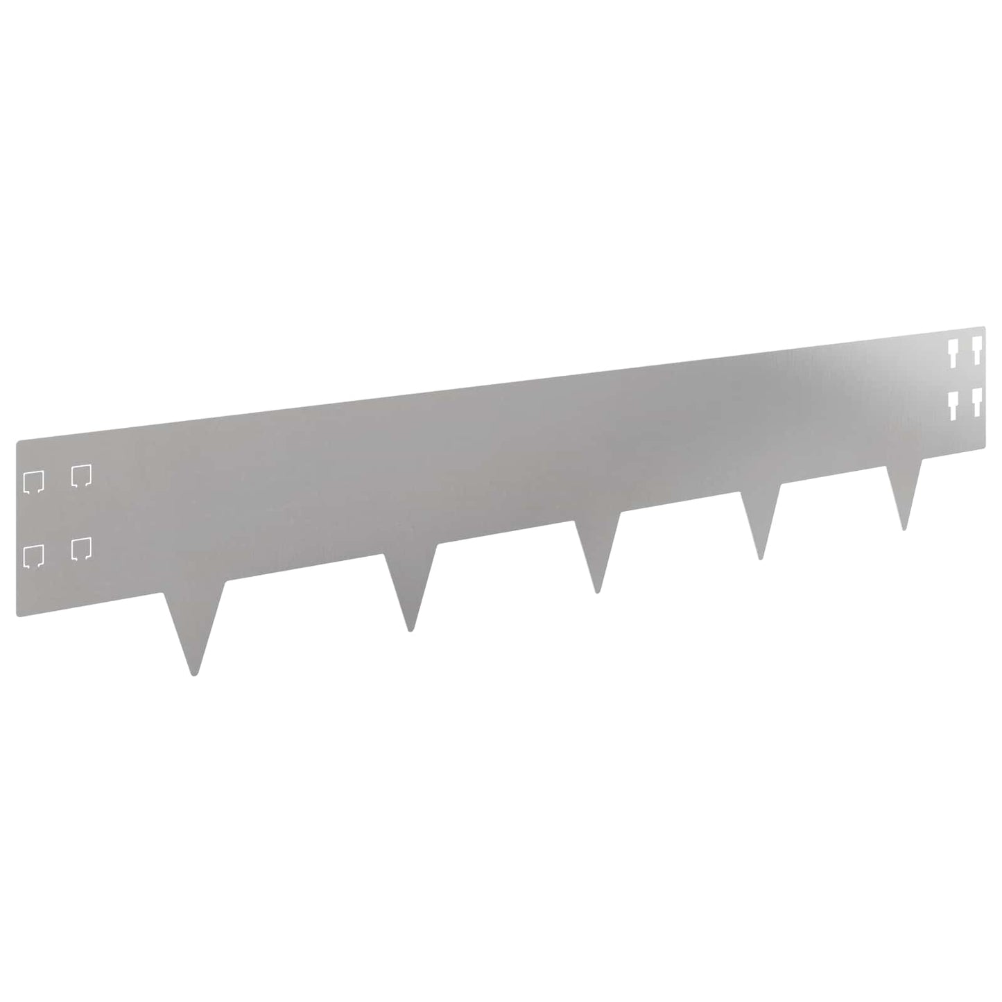 Lawn Edging 10 pcs 100 x 20 cm Steel Silver