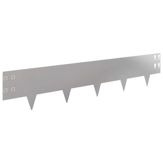 Lawn Edging 10 pcs 100 x 20 cm Steel Silver