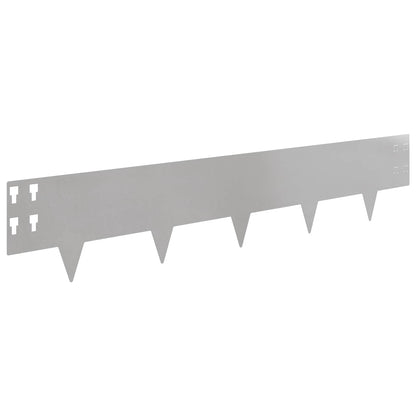 Lawn Edging 10 pcs 100 x 20 cm Steel Silver