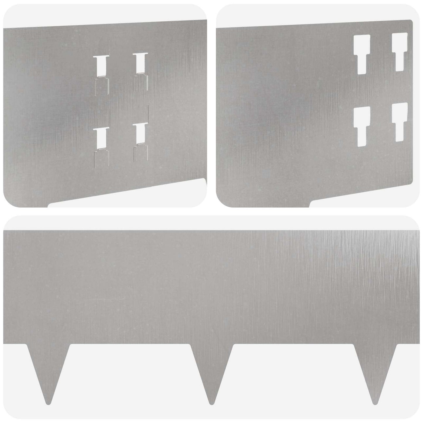 Lawn Edging 20 pcs 100 x 20 cm Steel Silver