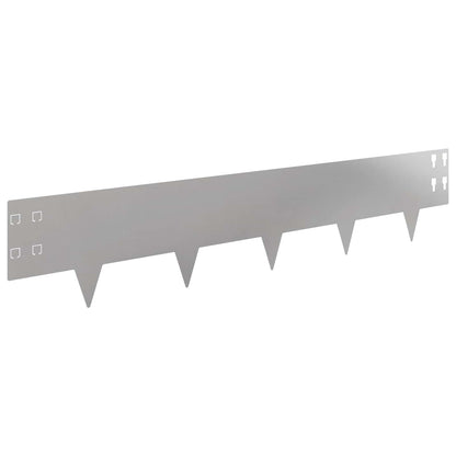 Lawn Edging 20 pcs 100 x 20 cm Steel Silver