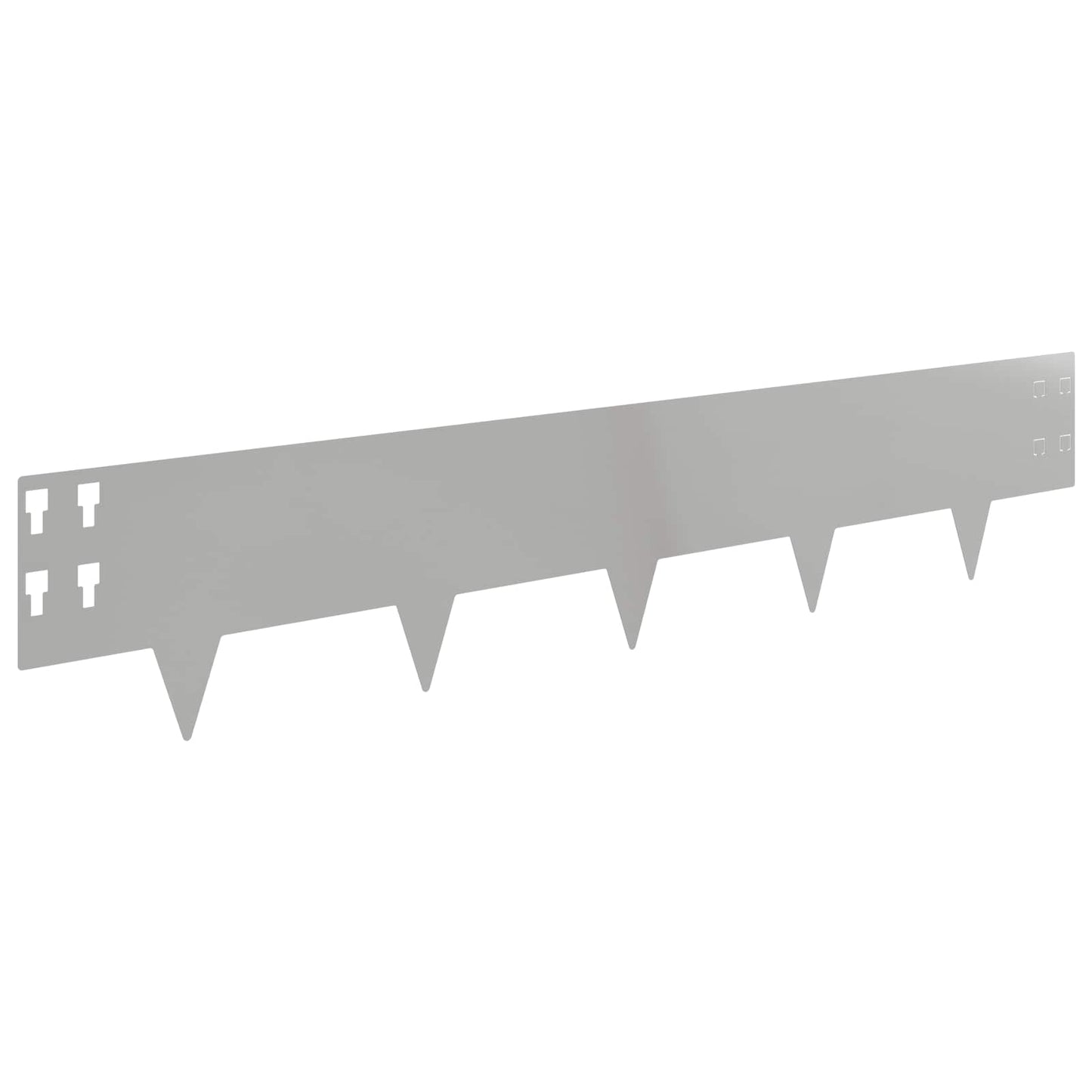 Lawn Edging 10 pcs 100 x 20 cm Steel Silver
