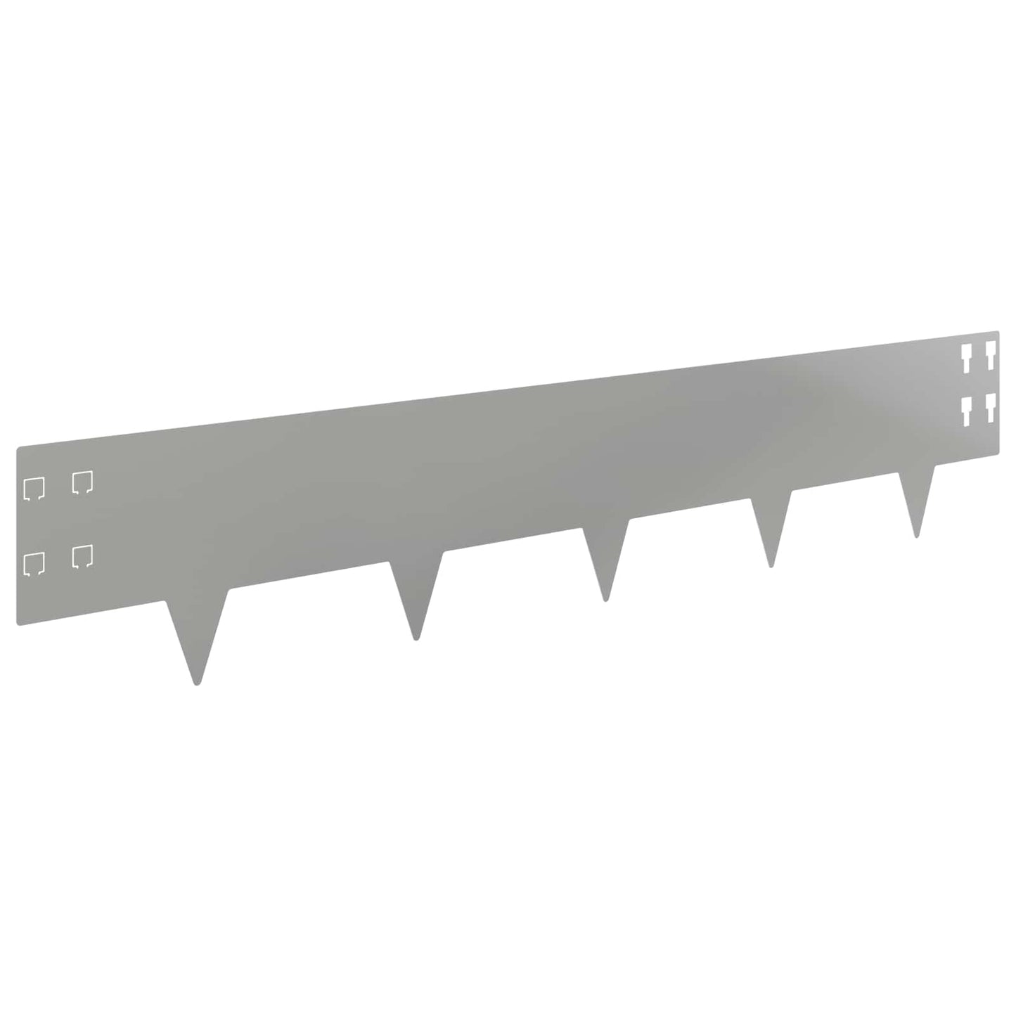Lawn Edging 20 pcs 100 x 20 cm Steel Silver