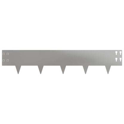 Lawn Edging 20 pcs 100 x 20 cm Steel Silver
