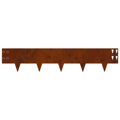 Lawn Edging 20 pcs 100 x 20 cm Steel Rusty