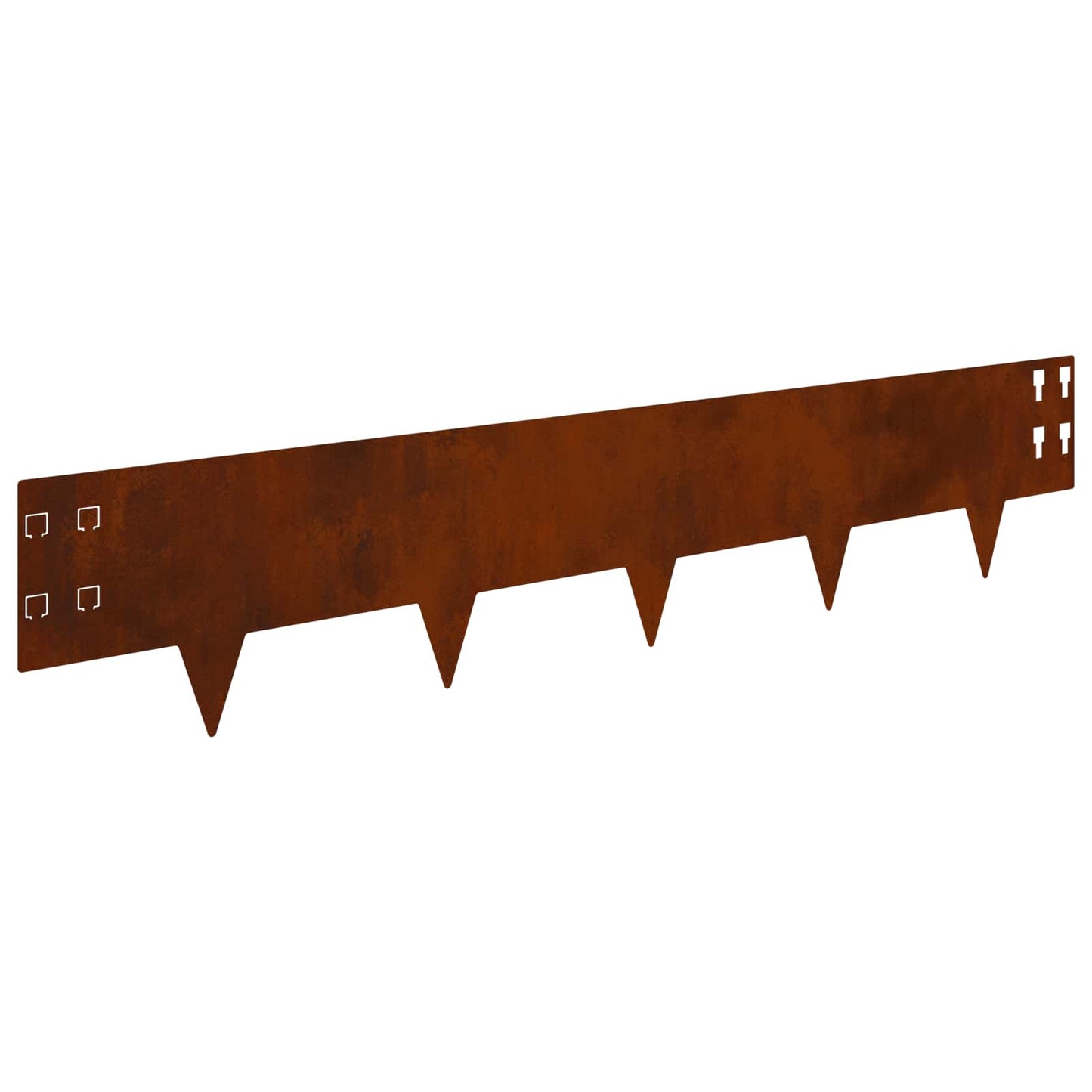 Lawn Edging 50 pcs 100 x 20 cm Steel Rusty