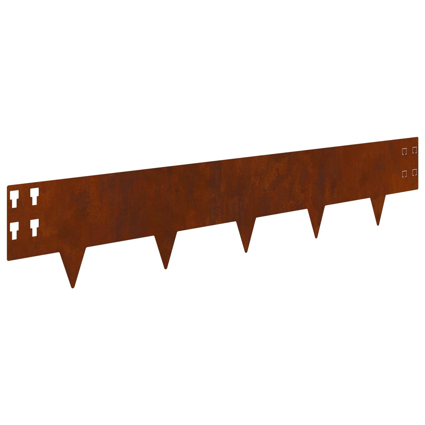 Lawn Edging 50 pcs 100 x 20 cm Steel Rusty